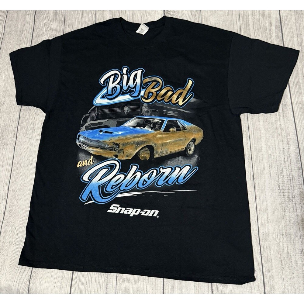 Snap On Big Bad Reborn Distressed Rat Rod Racing Mechanic Tools XL Black Shirt